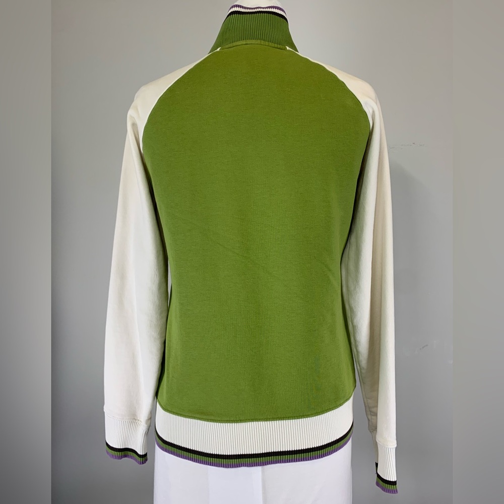 Vintage Esprit Green and White Colorblock Varsity Bomber Jacket - Picture 3 of 6